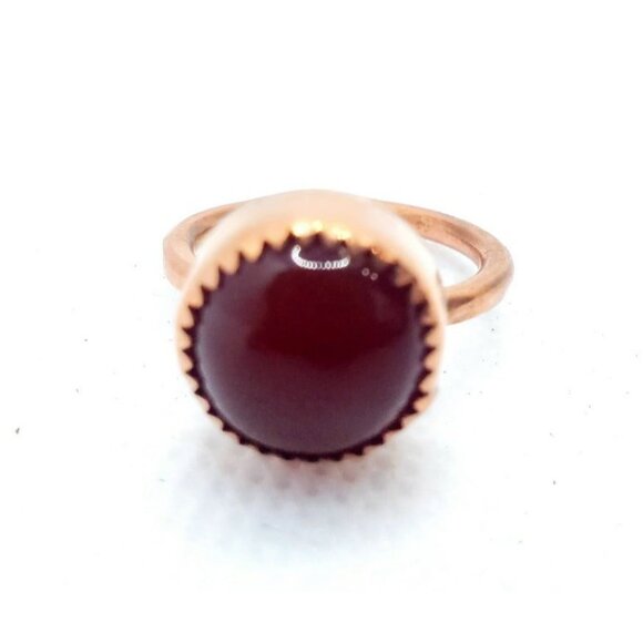 Red onyx copper crystal ring handmade - Picture 4 of 11